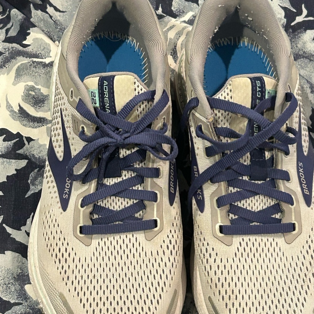 Brooks Gray and Navy Running Shoes Adrenaline